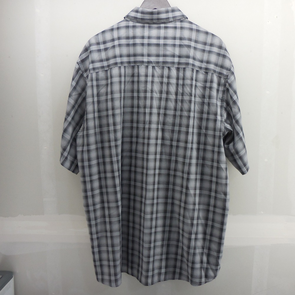Dixxon Flannel Co Vagabond Grey Black Plaid Bamboo Blend SS Shirt Mens 3X Pearl - Picture 4 of 5